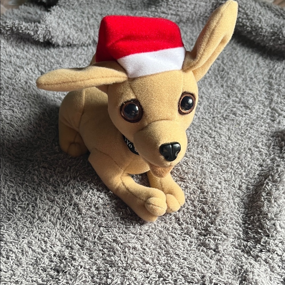 Taco Bell Chihuahua Dog Christmas Yo Quiero Stuffed Animal Santa Hat Plush Vtg